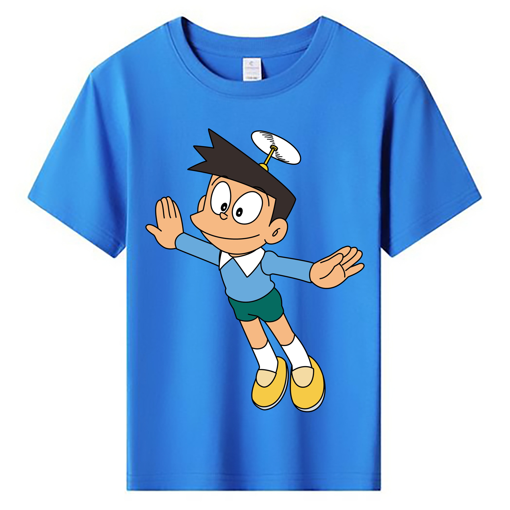 （画像用） ドラえもん 骨川 スネ夫 Doraemon Honekawa Suneo 綿100％キッズTシャツ（フロントプリント）
